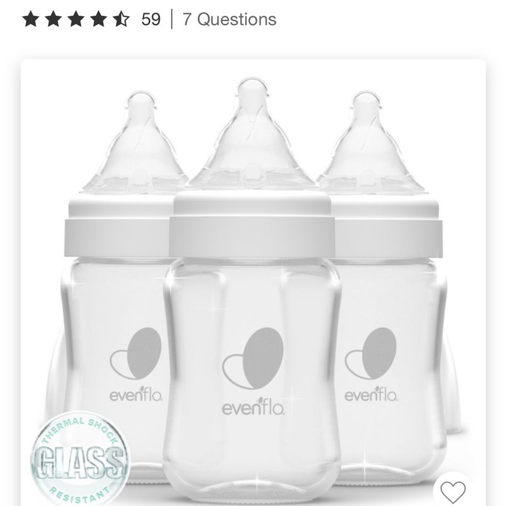 Evenflo 3pk Balance Wide-Neck Anti-Colic Baby Bottles Glass - 6oz